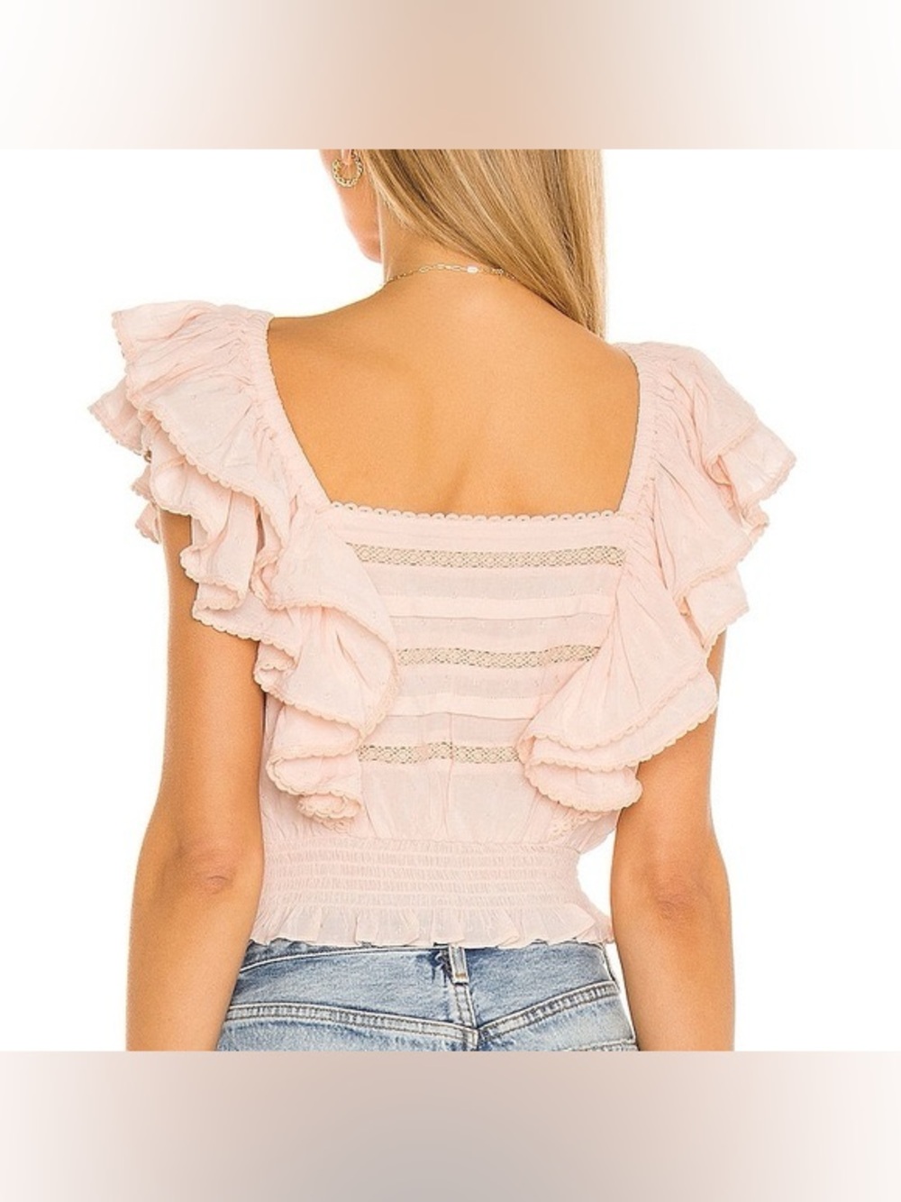 Tularosa Ruffle Smocked Crop Top - Picture 4 of 5